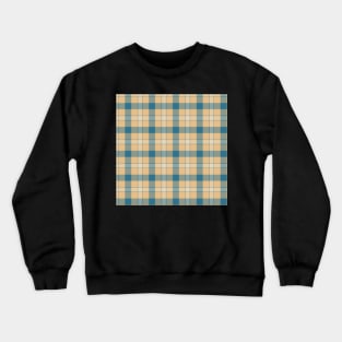 Suzy Hager "Roxanne" Plaid w Green, Brown, Yellow, and Blue for Prettique Crewneck Sweatshirt